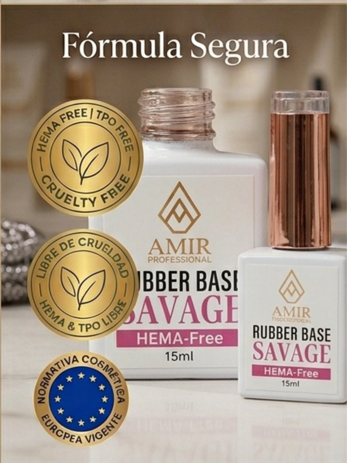 Base Rubber Semipermanente Efecto Gel | Amir Professional