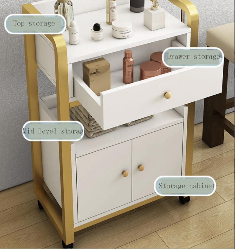 Carrito de Peluquería con Ruedas – Almacenamiento y Comodidad para Profesionales