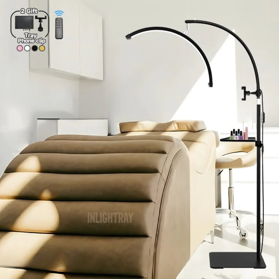 Lámpara LED Media Luna – Iluminación Perfecta para Estéticas, Maquillaje y Tatuajes