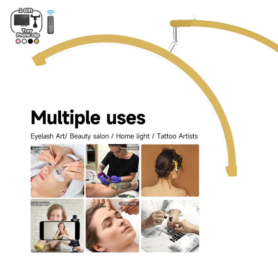Lámpara LED Media Luna – Iluminación Perfecta para Estéticas, Maquillaje y Tatuajes