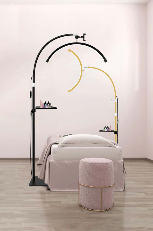 Lámpara LED Media Luna – Iluminación Perfecta para Estéticas, Maquillaje y Tatuajes