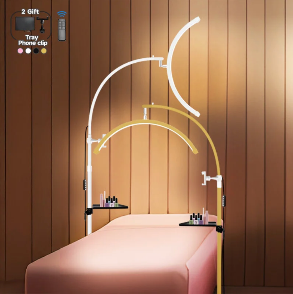 Lámpara LED Media Luna – Iluminación Perfecta para Estéticas, Maquillaje y Tatuajes