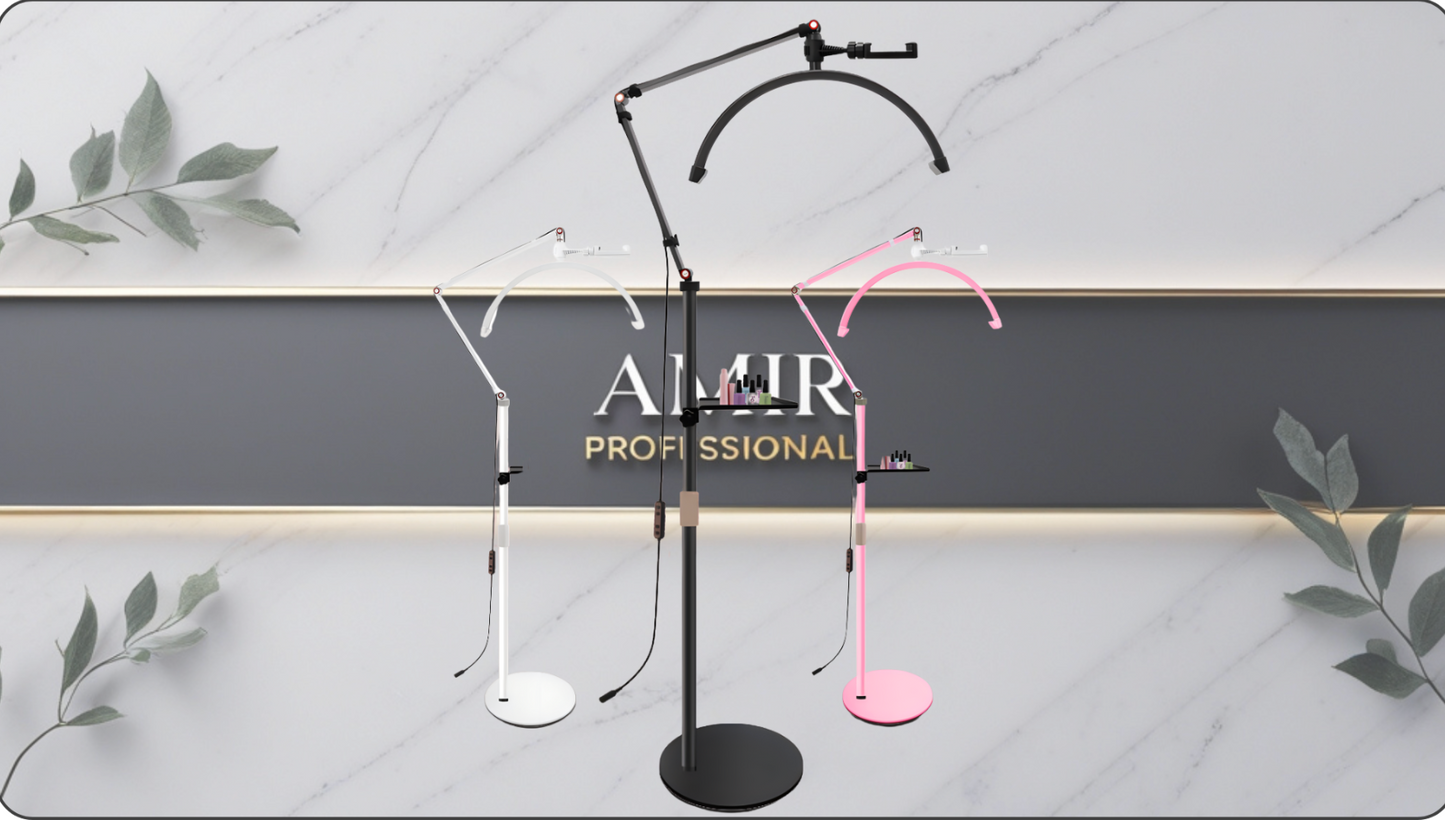 Lámpara LED Profesional 360° con Control Táctil - Luz en Arco Regulable para Estética y Tatuaje | Amir Professional®
