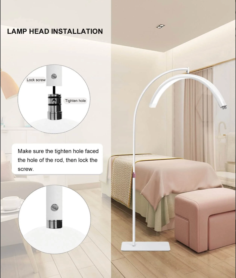 Lámpara LED Moonlight de Suelo 360º - Altura Regulable y Luz Dual para Pestañas y Estética | Amir Professional®