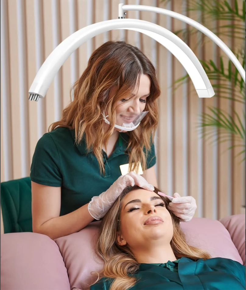 Lámpara LED Moonlight de Suelo 360º - Altura Regulable y Luz Dual para Pestañas y Estética | Amir Professional®