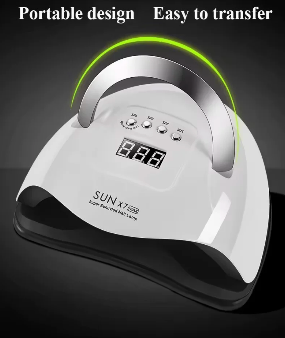 Lámpara Profesional de Uñas SUN X7 MAX – 180W, 57 LEDs UV/LED con Sensor Automático | Secado Rápido y Uniforme para Esmaltes de Gel y Manicura Profesional en Casa o Salón